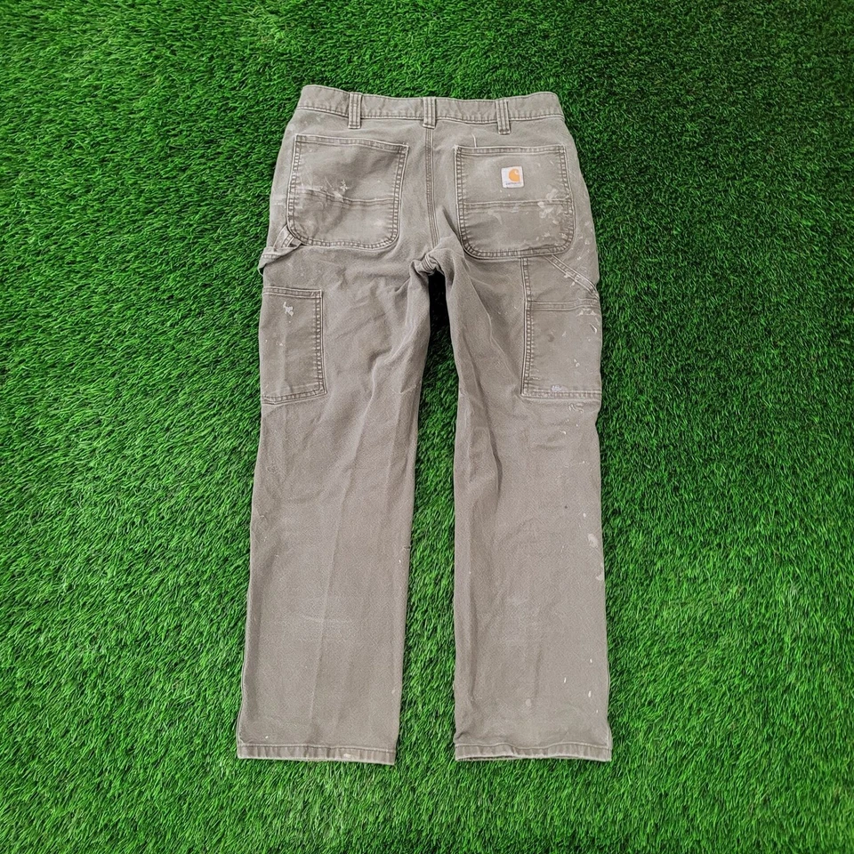Carhartt Carpenter Baggy Pants 30x28 Distressed Faded Gray Rugged Flex  - Image 3 of 4