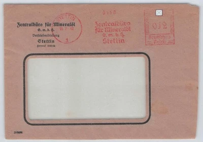 D. Reich Freistempel-Beleg Vorderseite STETTIN 1942 Mineralöl GmbH [045] - Bild 1 von 2