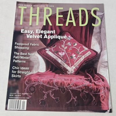 Threads Magazine January 2004 Number 110 Easy, Elegant Velvet Applique