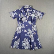 Free People Dress Womens XS Blue Floral Viscose Beach Mini Shirt Ruffle Boho
