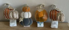 NEW LOT OF 4 FALL GLITTER PUMPKIN NIGHTLIGHT BATH & BODY WORKS WALLFLOWER PLUGIN