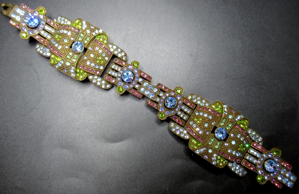 HEIDI DAUS Beautiful Purple Blue & Green Cyrstal Bracelet - Image 2 of 4