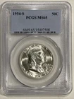 1954 S Franklin Half Dollar PCGS MS65 Silver Coin 50C US Mint