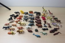 52 Wildtiere Figuren Plastik alt Elefant Tiger Löwe Nashor Nilpferd Krokodil RAR