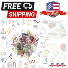 150 Pcs Mixed Cute Paper Clips, Assorted Colors Bookmark Paperclips, Fun Offi...