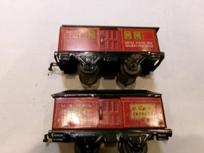 American Flyer Prewar O Gauge Passenger Car Set 1108 USRR Express and US Mail - Image 1 of 3