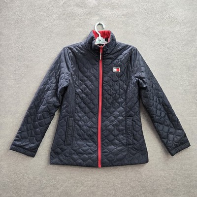 Tommy Hilfiger Women Jacket S Blue All Weather System Quilted Long Sleeve