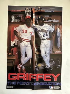 1990 Cincinnati Reds SEATTLE Mariners KEN GRIFFEY Jr Sr Father and Son Poster | eBay