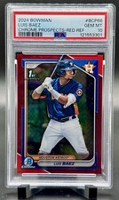 2024 Bowman Luis Baez 1st Chrome Red Refractor /5 #BCP-66 PSA 10 GEM 💎 POP 1