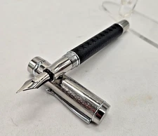 Conklin Duragraph Special Edition Fountain Pen Royal Leather & Chrome EF Nib