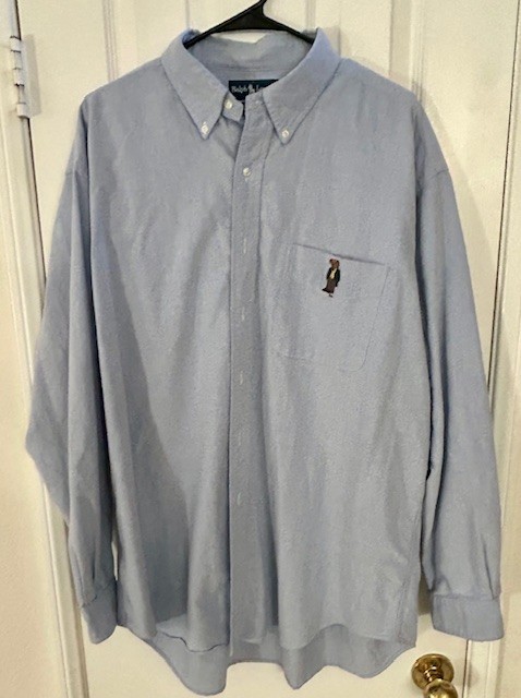 RARE  '90's Men's Ralph Lauren  Polo Bear Classic  fit Oxford Shirt Size XL