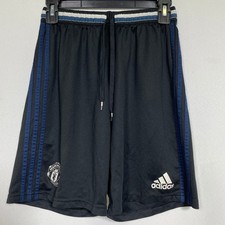 Manchester United 2016 Adidas Climalite Black Soccer Shorts Men's LARGE