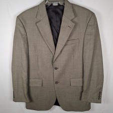 Jos. A. Bank 40 R Brown Houndstood Sport Suit Jacket 100 Wool Two-Button Front