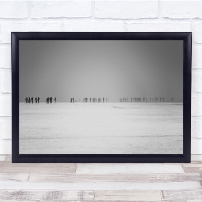 Schwarzweiß Nebel Nebel Dunst Entfernung Landschaft Bleder See Slowenien Eisdruck