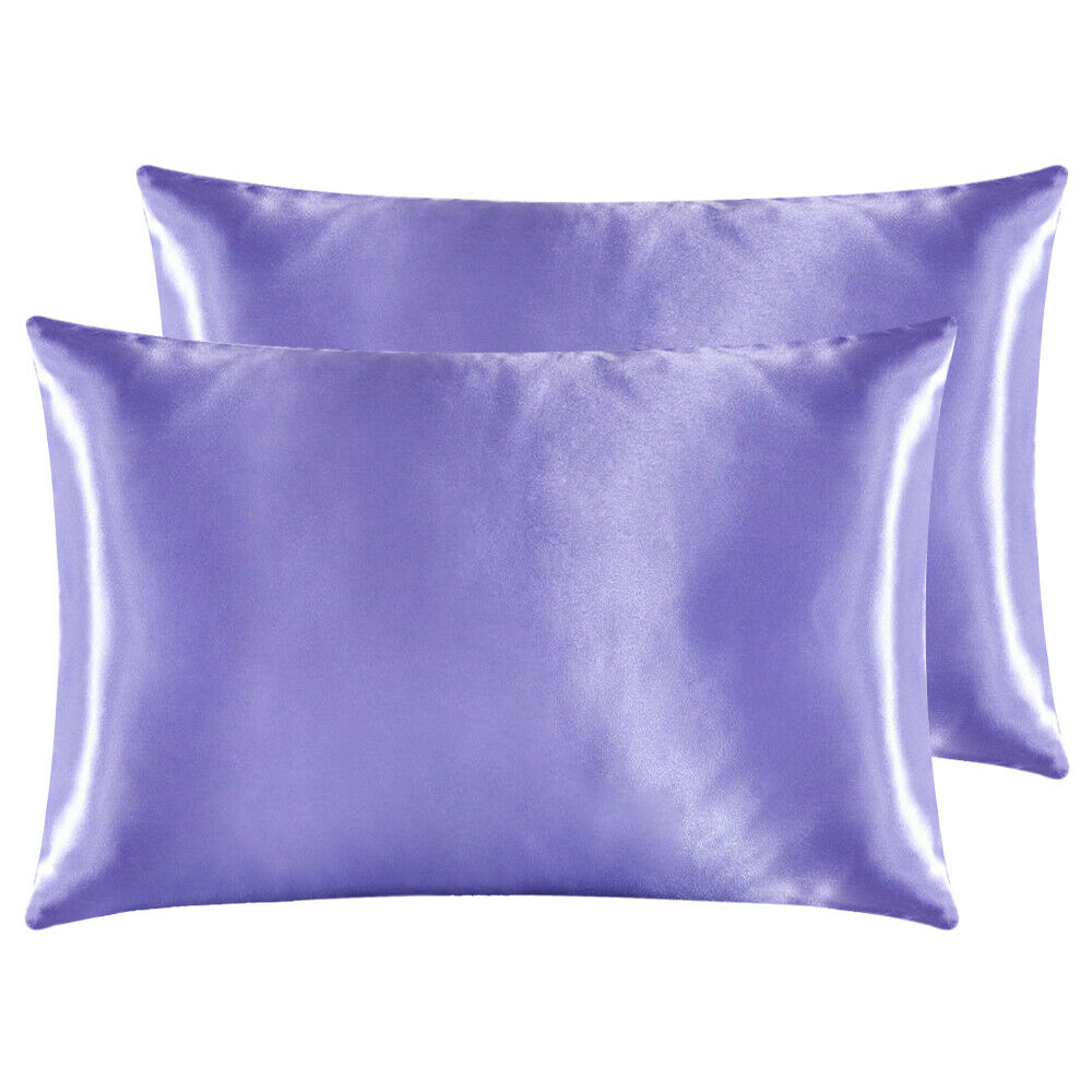 2Pack King Satin Silk Pillowcase For Hair&Skin 20x40in Solid Color