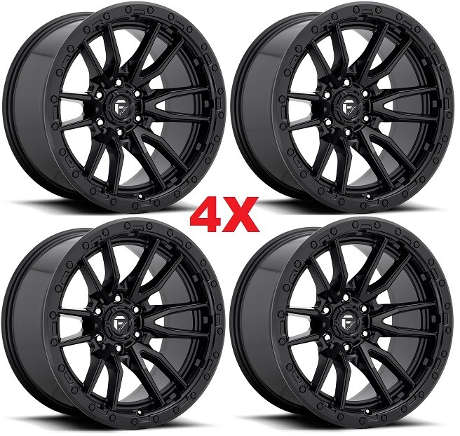FUEL REBEL 6 BLACK WHEELS RIMS TIRES 275 70 17 BFGOODRICH KO2 AT 