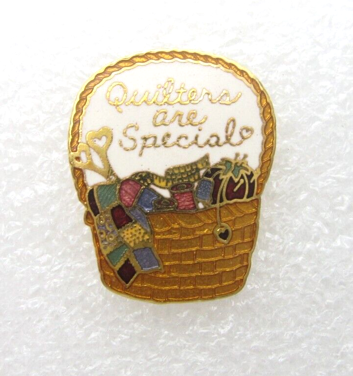 Quilters are Specials Basket Lapel Pin (B958)