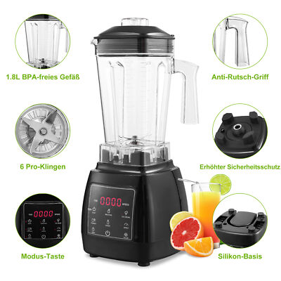 2000W Standmixer Behälter 1,8L Ice Crush Milch Shaker Smoothie Mixer Maker