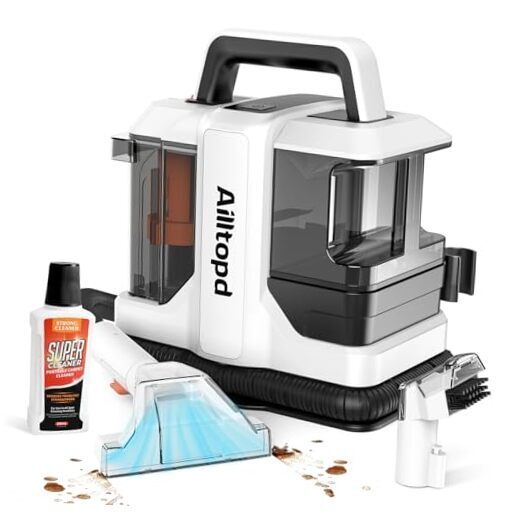 Portable Carpet & Upholstery Spot Cleaner, Powerful Suction&Deep Bright White