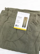 Sanctuary Cargo Pants Women Medium Green Wide Leg Comfort Stretch Drawstring New