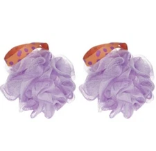 2- Exfoliating Shower Loofahs Mesh Poufs SPA Bath Sponges Lufa for Body Wash