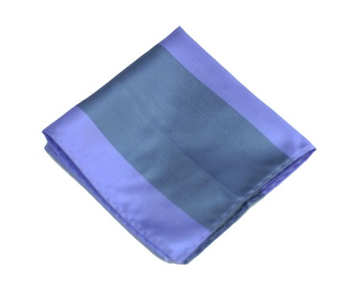 Umberto Algodon Lavender Gray Bar Stripe Silk Pocket Square $75 Retail New - Picture 3 of 3