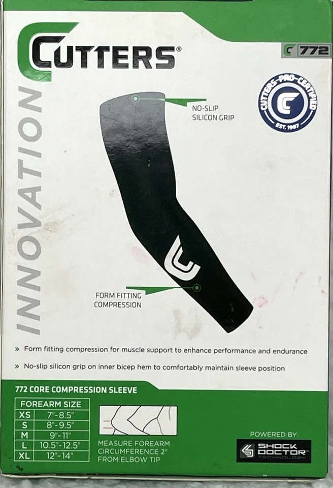 Cutters 772 Core Compression Arm Sleeve SZ Medium Ultra Multi-Sport Black Camo - Image 2 of 4