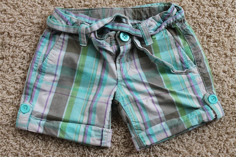 GapKids Girls size 6 Regular Plaid Shorts Blue Purple Green