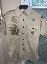 Boy Scout BSA UNIFORM SHIRT Men  s Medium Short Sleeve Tan M69