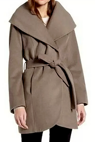 shawl belted coat
