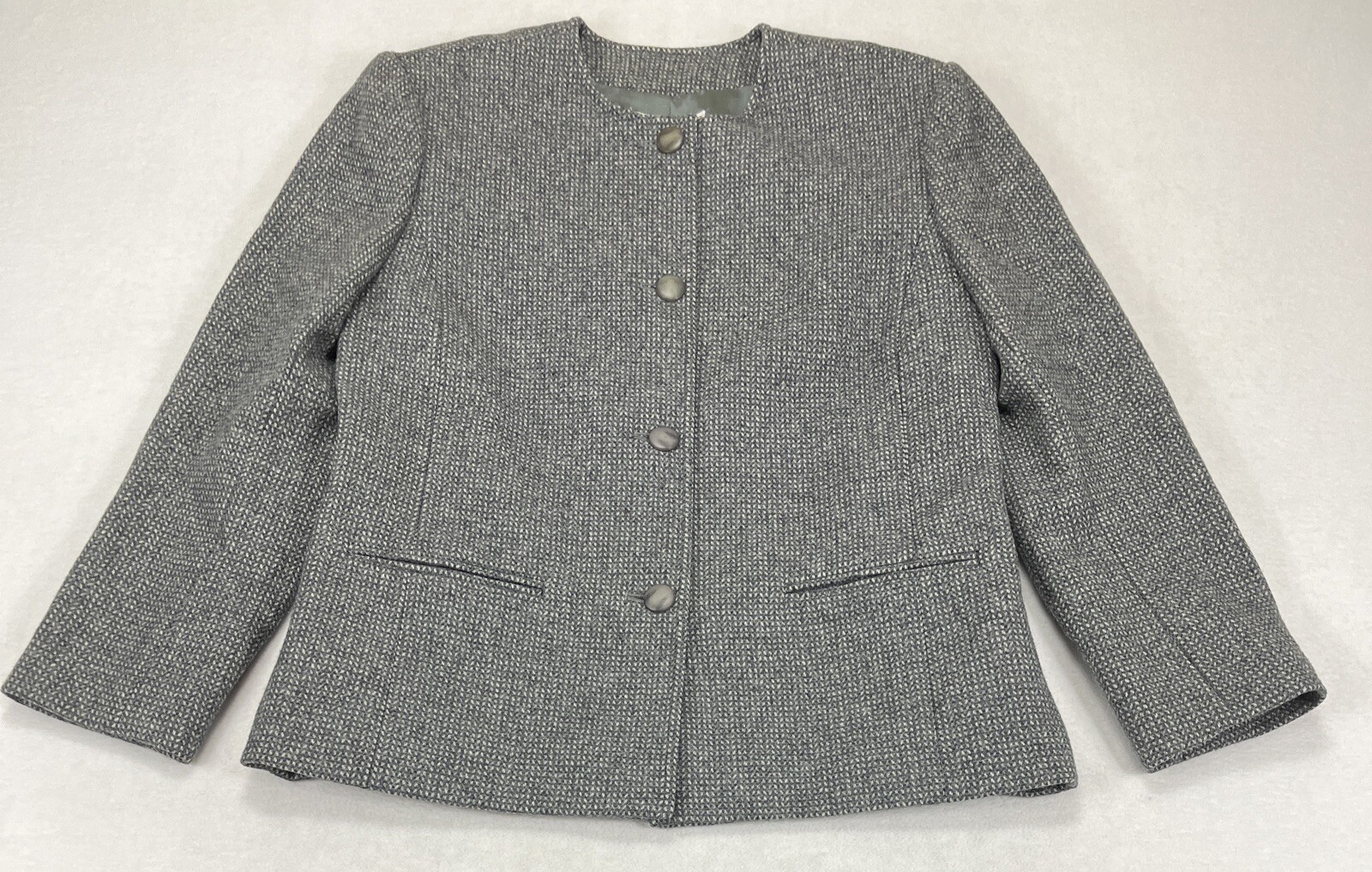 VTG Pendleton Gray Lined Virgin Wool Collarless B… - image 1