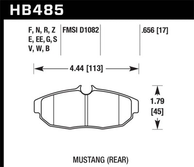 Hawk Performance HB485N.656 Für 05-07 Ford MUSTANG Gt & V6 HP + Street Hinten