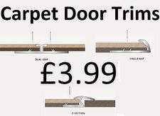 Carpet Metal Trims Door Bars Strips Threshold Plates Gold or Silver 0.9m (3ft)