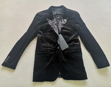 The Kooples Women's Black Velvet Heart Blazer Jacket Size 38 Uk 10 New With Tags