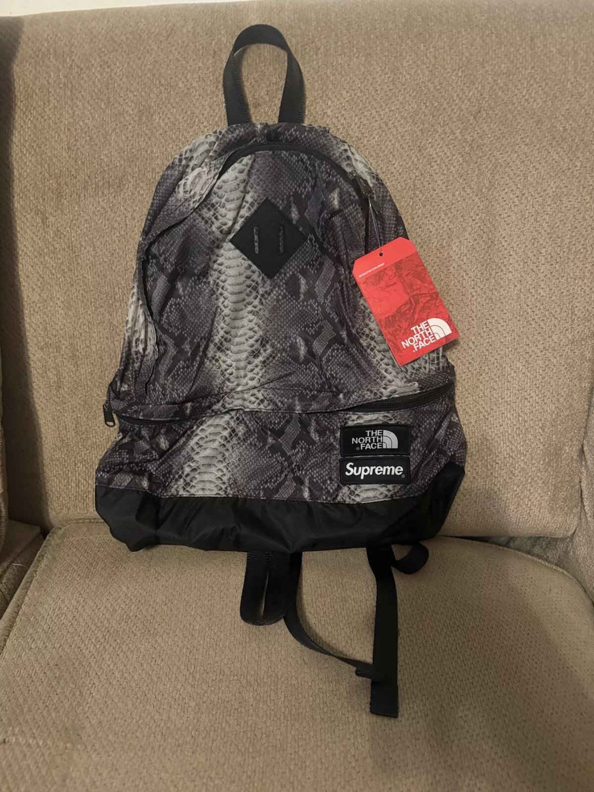Pack jour léger Supreme x The North Face peau de serpent SS18 NEUF
