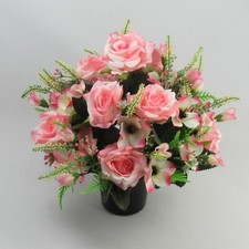 Artificial Silk Flowers Grave/Memorial Arrangement Hand-Made Long Lasting
