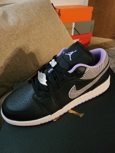 Nike Air Jordan 1 Low se GS a Cuadros Negro Lila Talla 7Y o 8.5W  DH0570-015/Nuevo | eBay