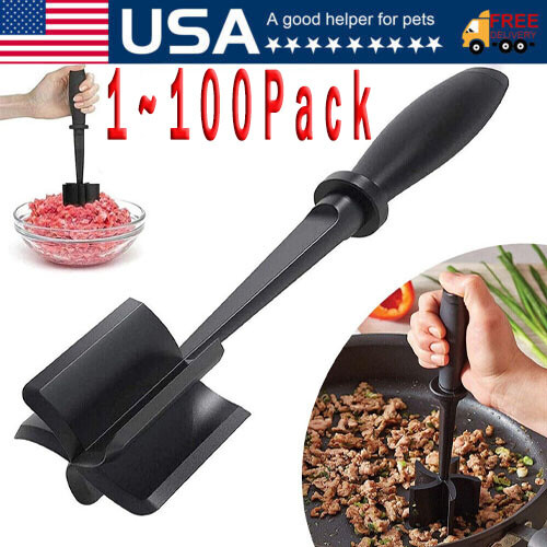 Meat Hamburger Chopper Heat Resistant Utensil Ground Beef Potato Masher Spatula - Picture 1 of 10