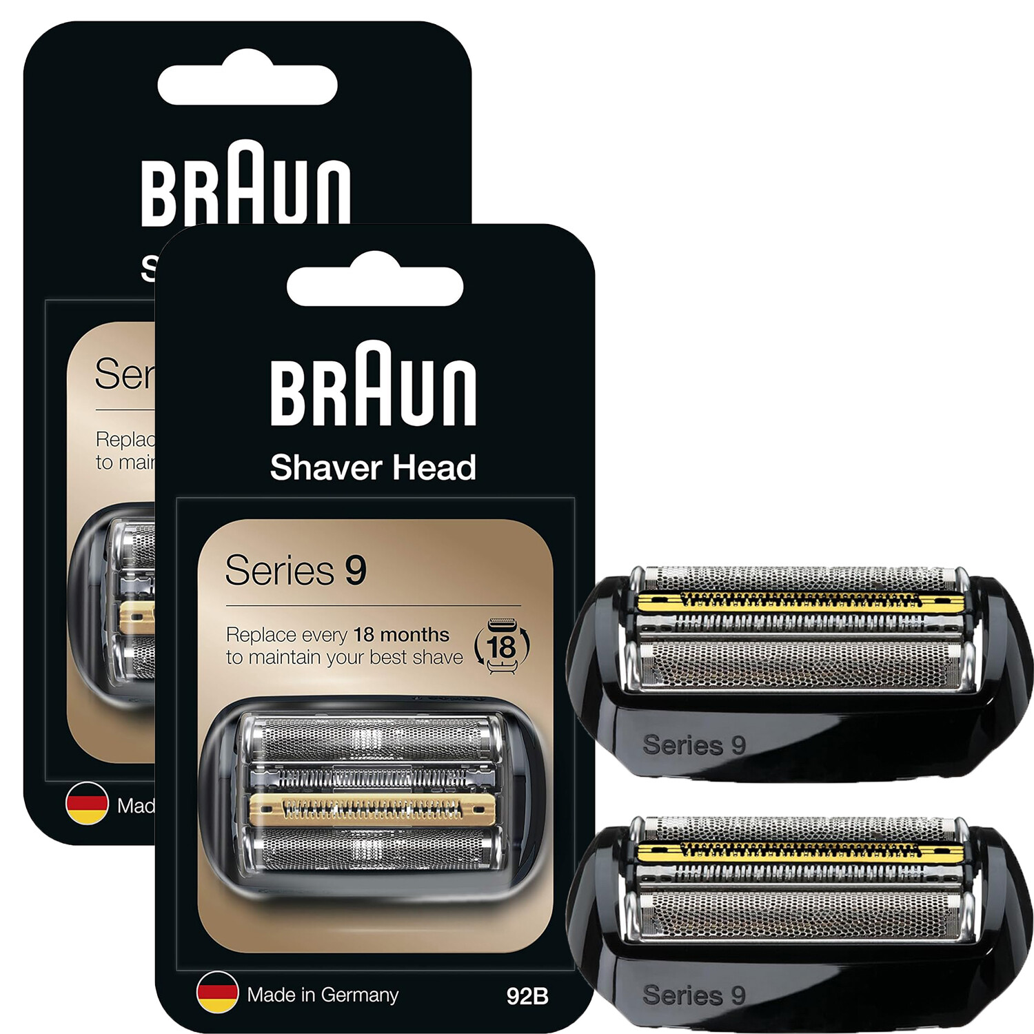 2 Pack Braun 92B Replacement Foil Blade Compatible with Series 9 Electric Razor.