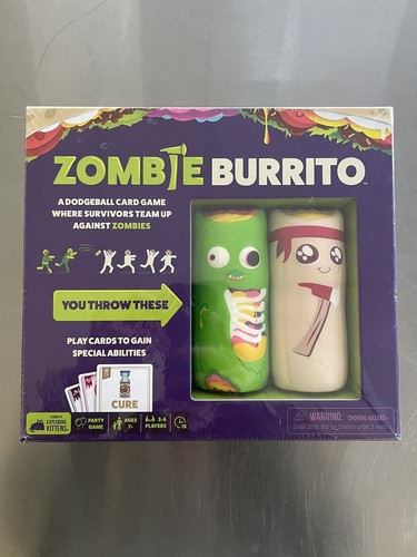 NUOVO gioco di carte Zombie Burrito A Dodgeball (Exploding Kittens, 2023) Throw Party