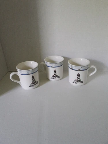 Totally Today Lighthouse Set of 3 Coffee Mugs Cups