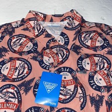 Columbia Shirt Men Large PFG Trollers Best Marlin Vented Fishing Short Sleeve