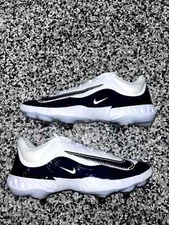Nike Alpha Huarache Elite 4 Baseball Cleats White Navy Mens Size 8 DR6851-101