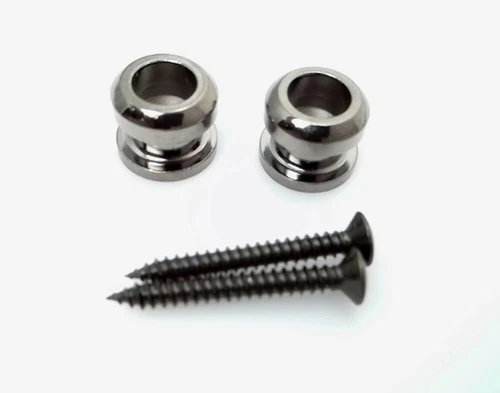 True Custom Shop® SCHALLER Gunmetal Black Strap Lock Buttons For USA Fender