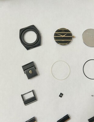 Concord Mariner SG 2tone 14k gold and black watch parts 18mm extra
