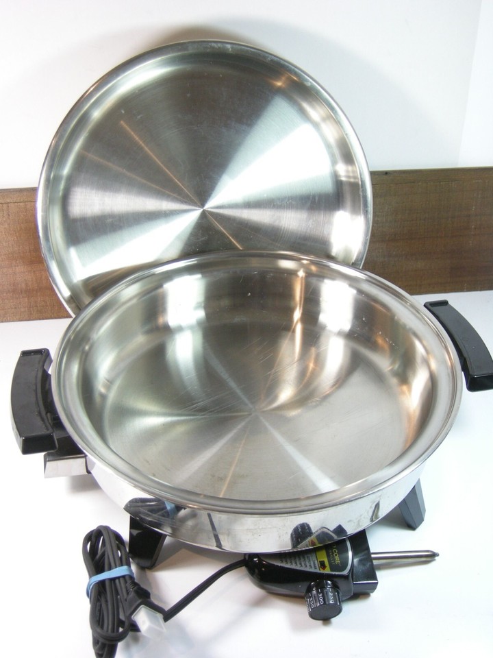 Americraft Kitchen Craft Electric Skillet 12" Stainless Liquid Core AC0120CU eBay