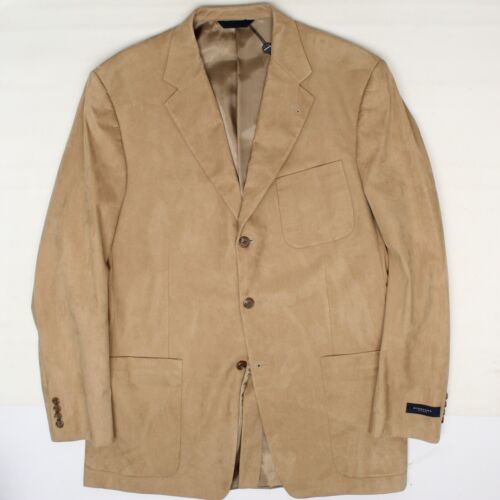 Burberry London Mens Sport Coat 44L Faux Suede Brown Kensington Jacket USA - Picture 1 of 9