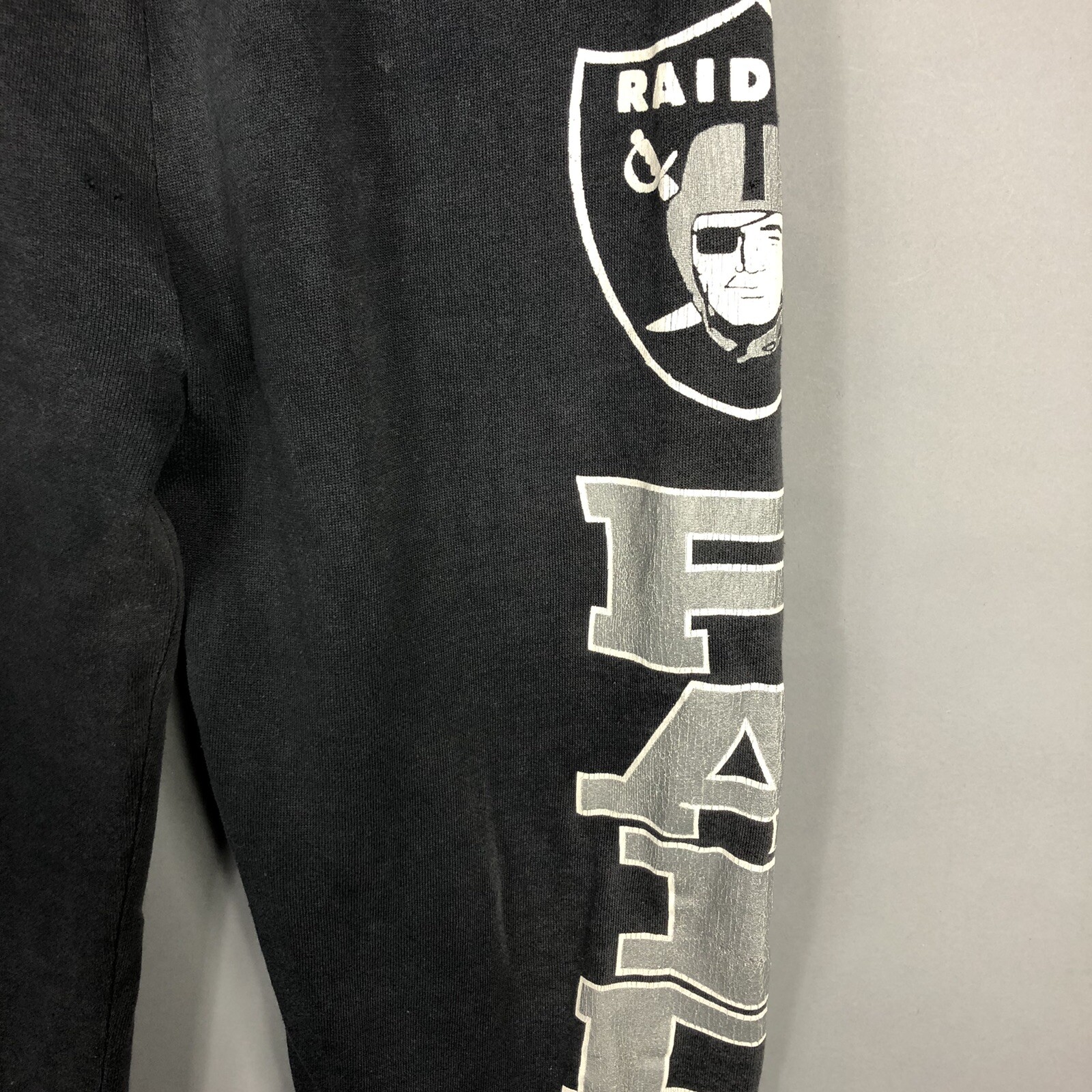 VTG 90s Logo 7 Los Angeles Raiders Sweatpants M Black Graphic Print Casual NFL