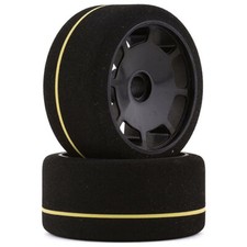 BSR Racing 2pc Spec Front Mounted White Dot Foam Tires w/Black Wheel BXRF1005SP