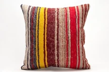 Kilim Pillow Cover, 20x20 in, Decorative Sofa Cushion, Handmade Boho Pillow